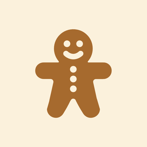 CookieCaddie app icon — a smiling gingerbread man